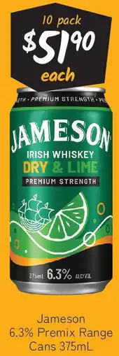 Cellarbrations Jameson 6.3% Premix Range Cans offer