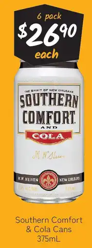 Cellarbrations Southern Comfort & Cola Cans offer