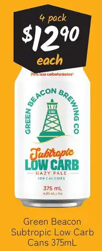 Cellarbrations Green Beacon Subtropic Low Carb Cans offer
