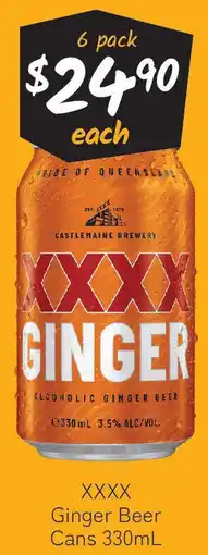 Cellarbrations XXXX Ginger Beer Cans offer