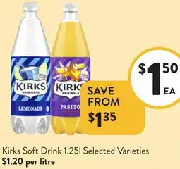 Foodworks Kirks Soft Drink offer