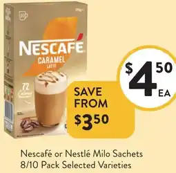 Foodworks Nescafé or Nestlé Milo Sachets offer