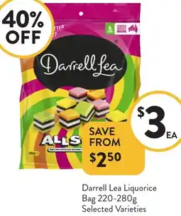 Foodworks Darrell Lea Liquorice Bag offer