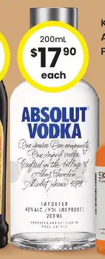 The Bottle O Absolut vodka offer