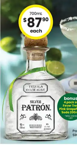 The Bottle O Silver patrón. offer