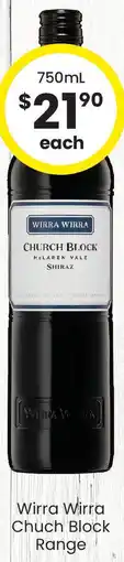 The Bottle O Wirra wirra chuch block range offer