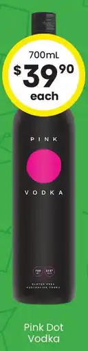 The Bottle O Pink dot vodka offer