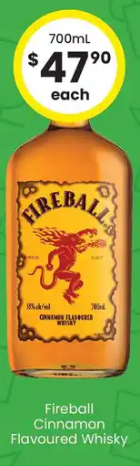 The Bottle O Fireball cinnamon flavoured whisky offer