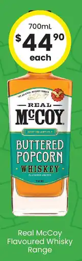 The Bottle O Real mccoy flavoured whisky range offer