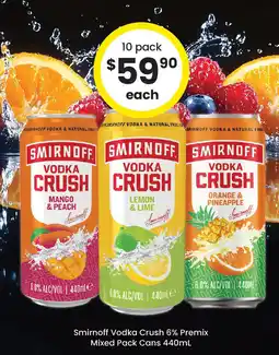 The Bottle O Smirnoff vodka crush 6% premix offer