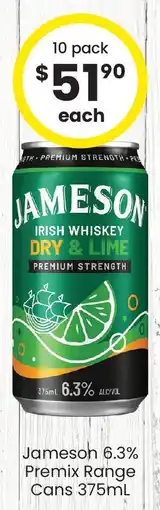 The Bottle O Jameson 6.3% premix range cans offer