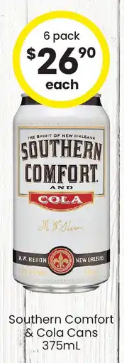 The Bottle O Southern comfort & cola cans offer
