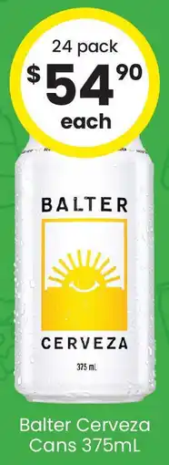 The Bottle O Balter cerveza cans offer