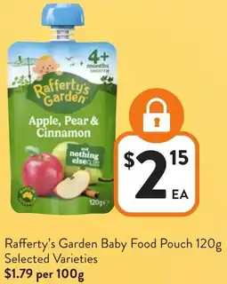 Foodworks Rafferty's Garden Baby Food Pouch offer