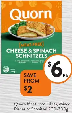 Foodworks Quorn Meat Free Fillets, Mince, Pieces or Schnitzel offer