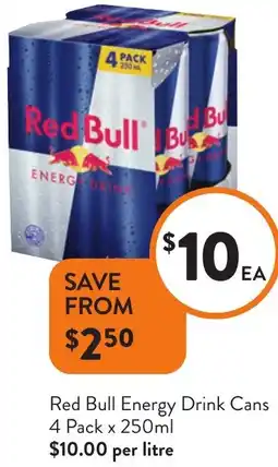 Foodworks Red Bull Energy Drink Cans offer