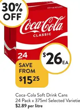 Foodworks Coca-Cola Soft Drink Cans offer