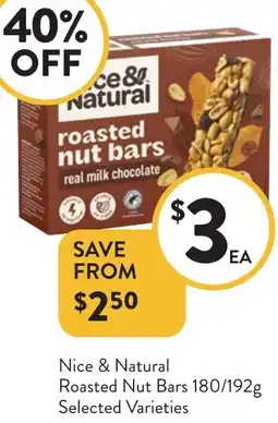 Foodworks Nice & Natural Roasted Nut Bars offer