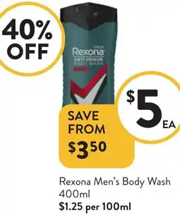 Foodworks Rexona Men's Body Wash offer