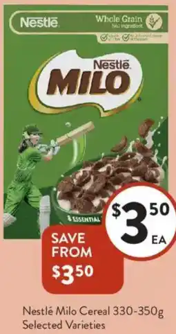 Foodworks Nestlé Milo Cereal offer
