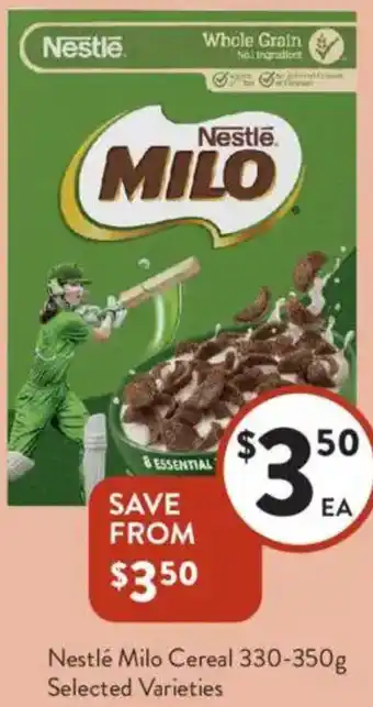 Foodworks Nestlé Milo Cereal offer