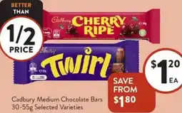 Foodworks Cadbury Medium Chocolate Bars offer