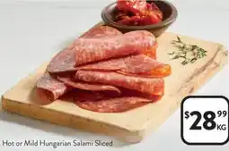 Foodworks Hot or Mild Hungarian Salami Sliced offer
