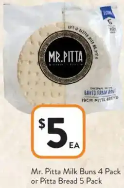 Foodworks Mr. Pitta Milk Buns or Pitta Bread offer