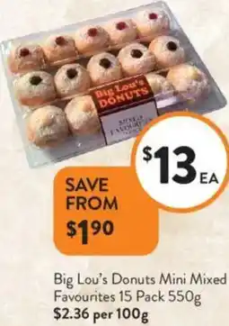 Foodworks Big Lou's Donuts Mini Mixed Favourites offer