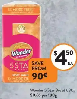 Foodworks Wonder 5 Star Bread offer