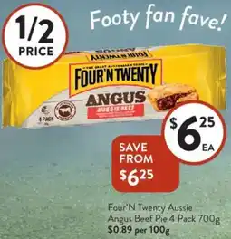 Foodworks Four'N Twenty Aussie Angus Beef Pie offer