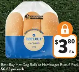 Foodworks Best Buy Hot Dog Rolls or Hamburger Buns offer