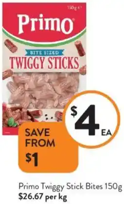 Foodworks Primo Twiggy Stick Bites offer