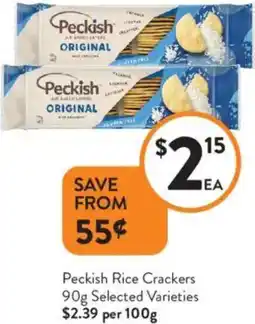 Foodworks Peckish Rice Crackers offer