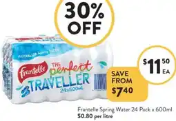Foodworks Frantelle Spring Water offer