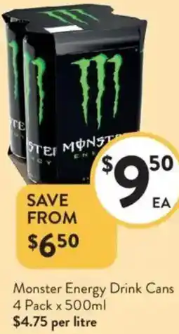 Foodworks Monster Energy Drink Cans offer