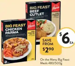 Foodworks On the Menu Big Feast Meals offer