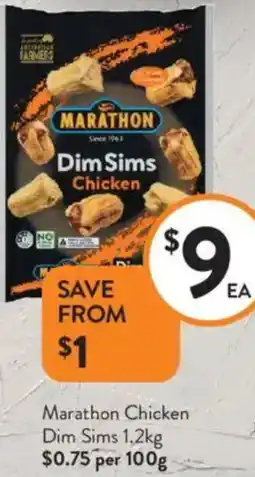 Foodworks Marathon Chicken Dim Sims offer