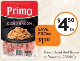 Foodworks Primo Diced Real Bacon or Pancetta offer