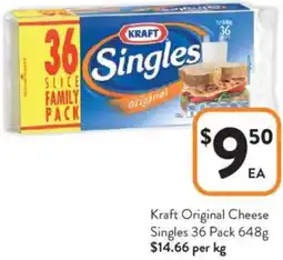 Foodworks Kraft Original Cheese Singles offer