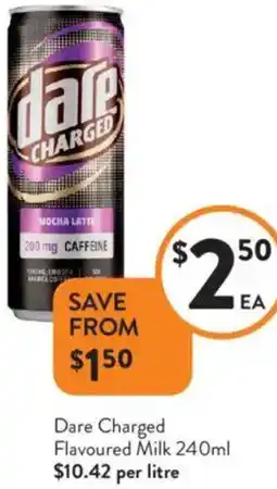 Foodworks Dare Charged Flavoured Milk offer