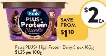Foodworks Pauls PLUS+ High Protein Dairy Snack offer