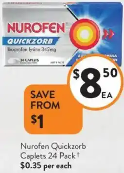 Foodworks Nurofen Quickzorb Caplets offer