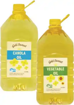 Coles Gold Sunset Canola or Vegetable Oil 4 Litre offer