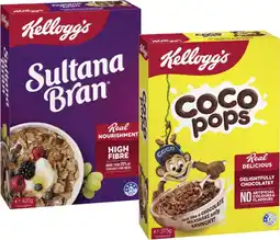 Coles Kellogg's Coco Pops 375g, Just Right 460g or Sultana Bran 420g offer