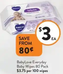 Foodworks BabyLove Everyday Baby Wipes offer