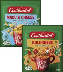 Coles Continental Cup a Pasta 53g-62g offer