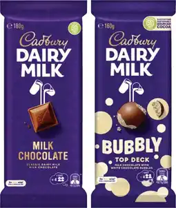 Coles Cadbury dairy milk block chocolate offer