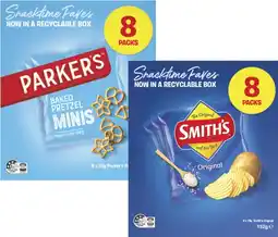 Coles Smith's crinkle cut chips or parker's pretzels offer