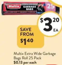 Foodworks Multix Extra Wide Garbage Bags Roll offer